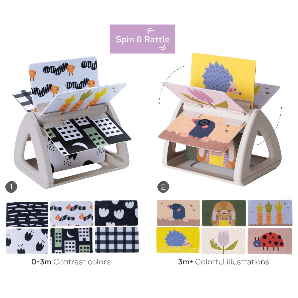 Taf Toys - Tummy-Time Spinning Book Early Learning Toy