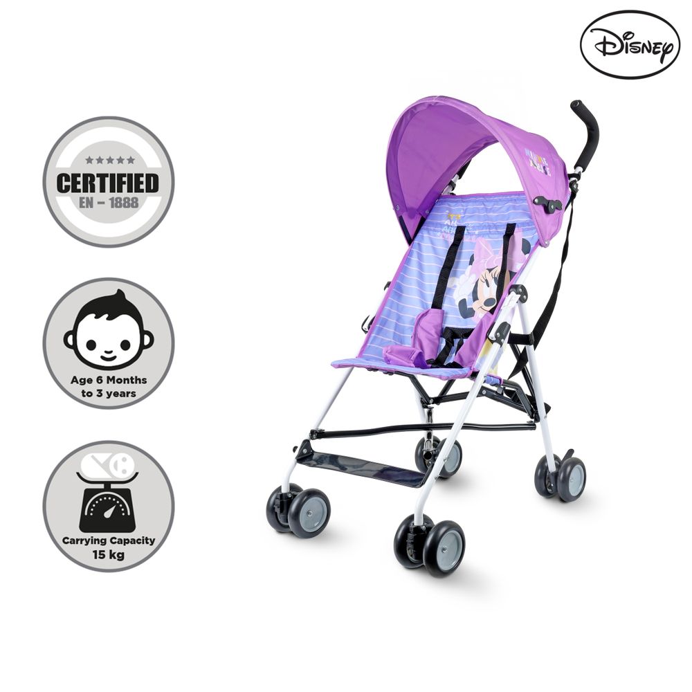 Disney - Minnie Mouse Lightweight Travel Stroller - Purple
