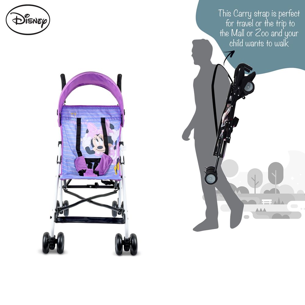 Disney - Minnie Mouse Lightweight Travel Stroller - Purple