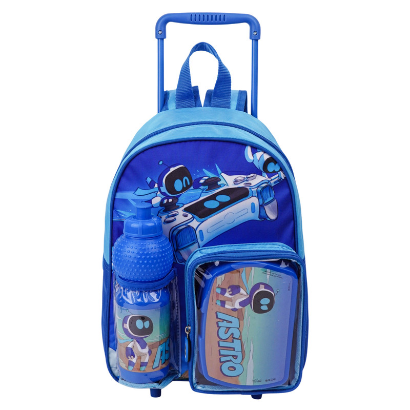 PlayStation - Sony 3-in-1 Toddler Set - 13-Inch Trolley Bag with Water Bottle & Lunch Box - Blue