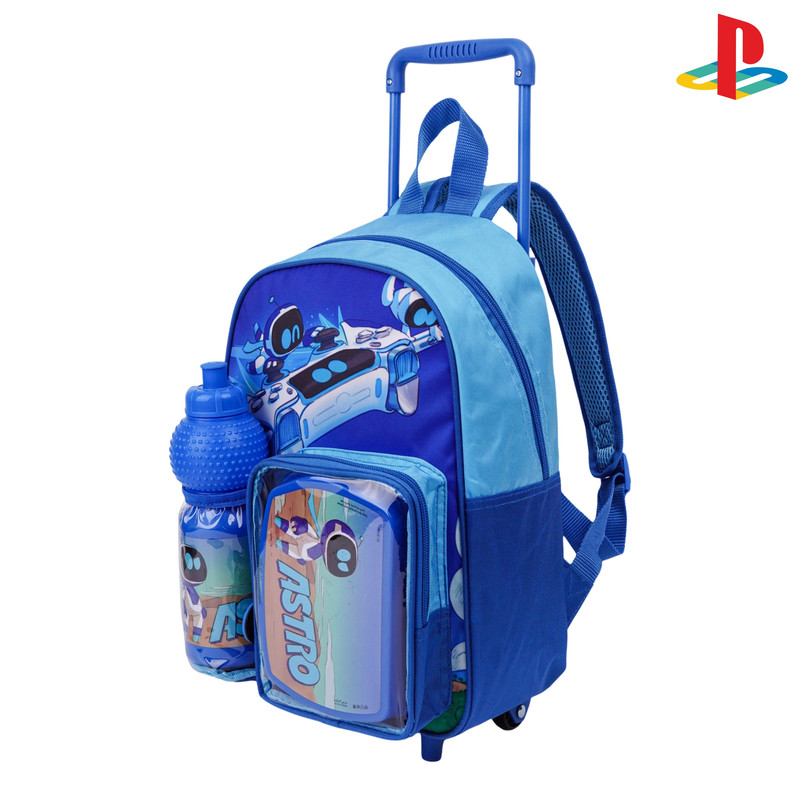 PlayStation - Sony 3-in-1 Toddler Set - 13-Inch Trolley Bag with Water Bottle & Lunch Box - Blue