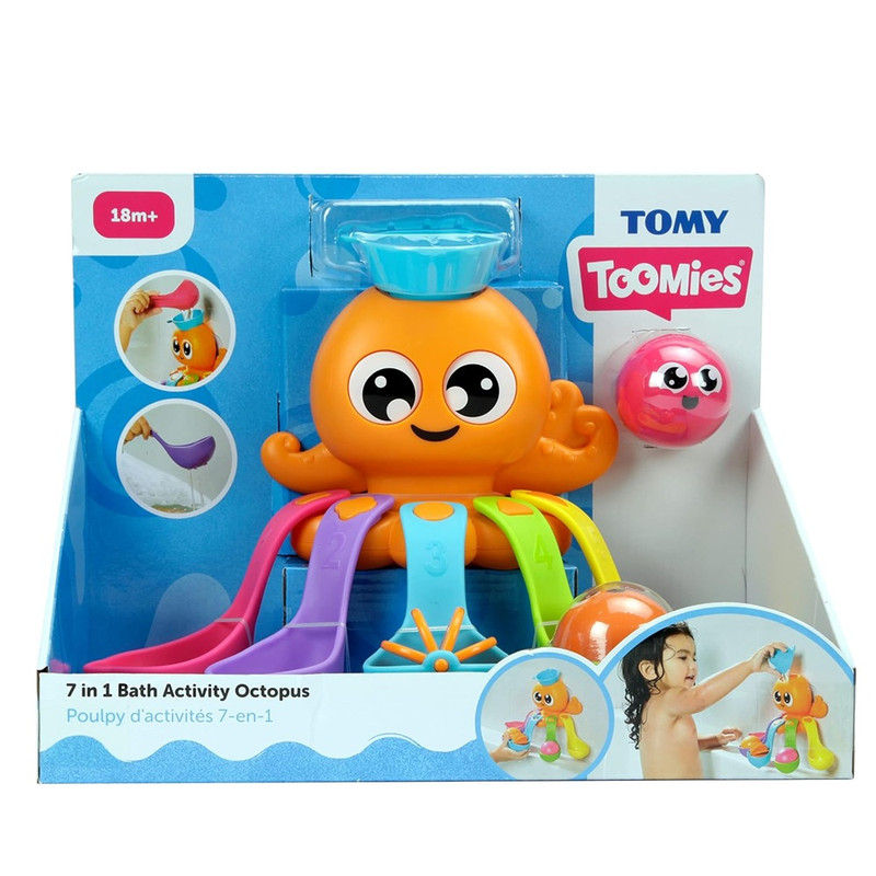 Tomy Toomies - 7-In-1 Bath Activity Octopus Bath Time Toy - Multicolor