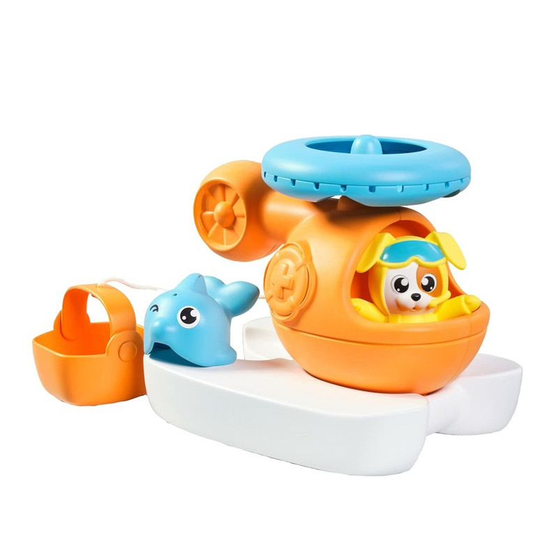 Tomy Toomies - Splash & Rescue Helicopter Bath Toy - Orange