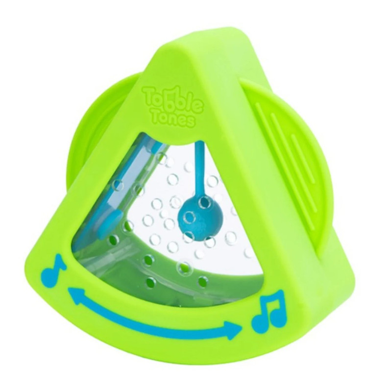 Fat Brain Toys - Tobble Tones Tummy Time Musical Chime Toy - Green