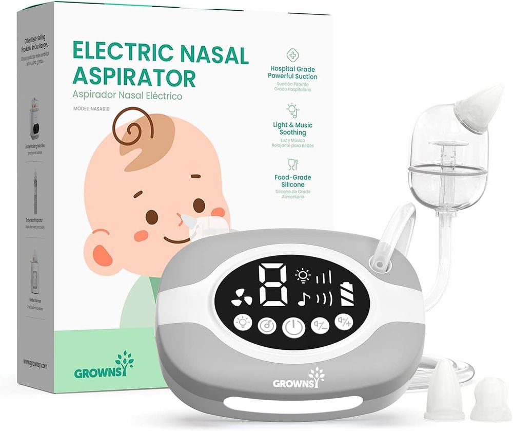 Grownsy - Baby Electric Nasal Aspirator - with 9 Adjustable Suction Levels
