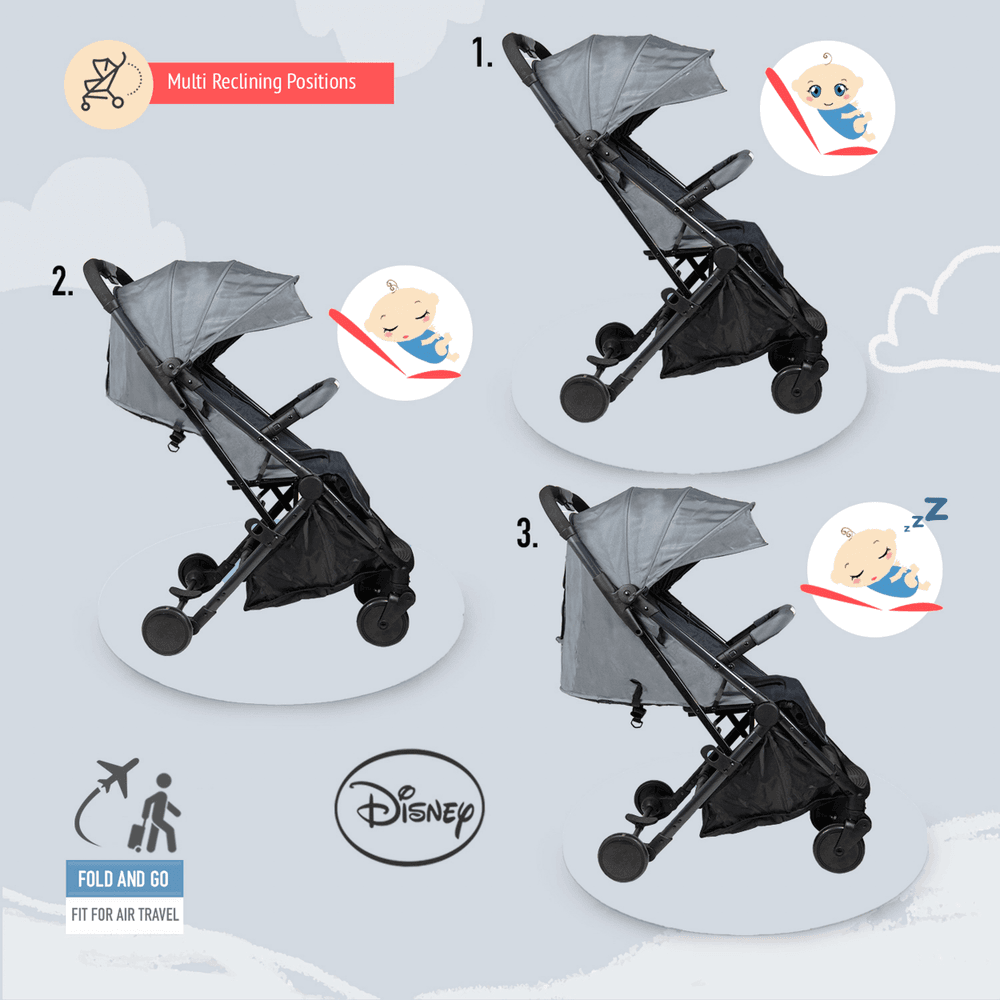 Disney - Warner Bros Batman Baby/kids Travel Stroller - Compact Foldable Design - Grey