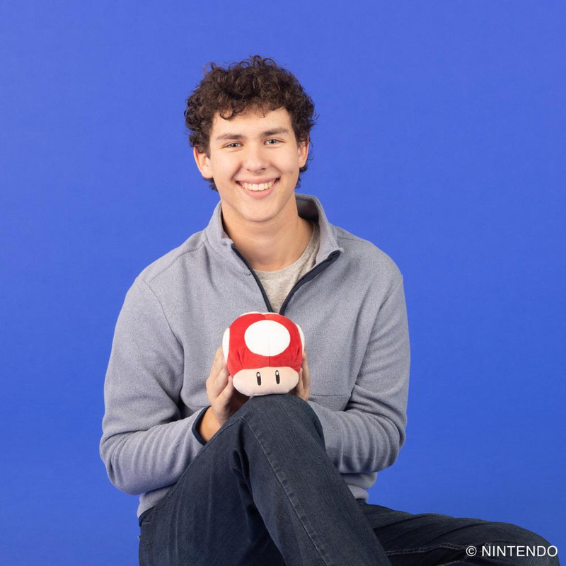 Tomy - Club Mocchi Super Mario Junior Plush Toy - Super Mushroom - 15 cm