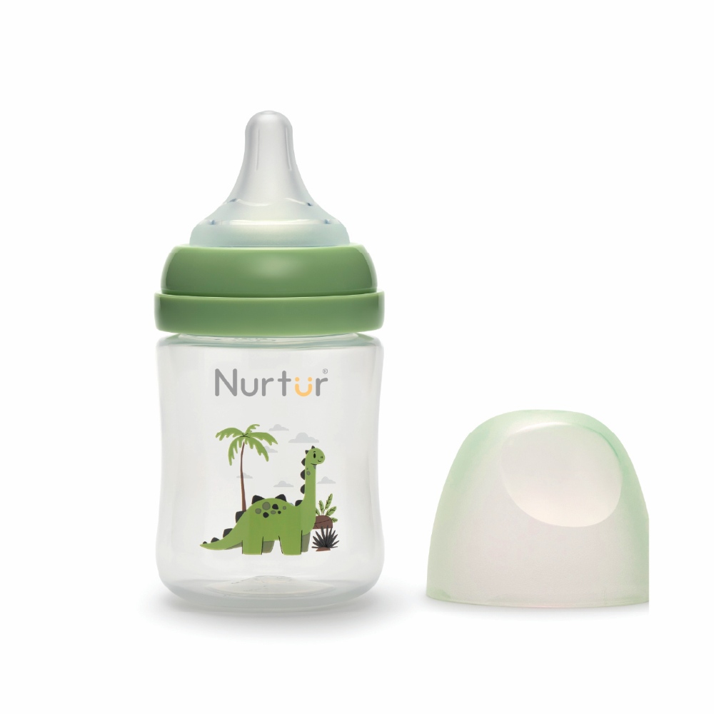 Nurtur - Dino Bottle With Wide Teat - Green - 160ml