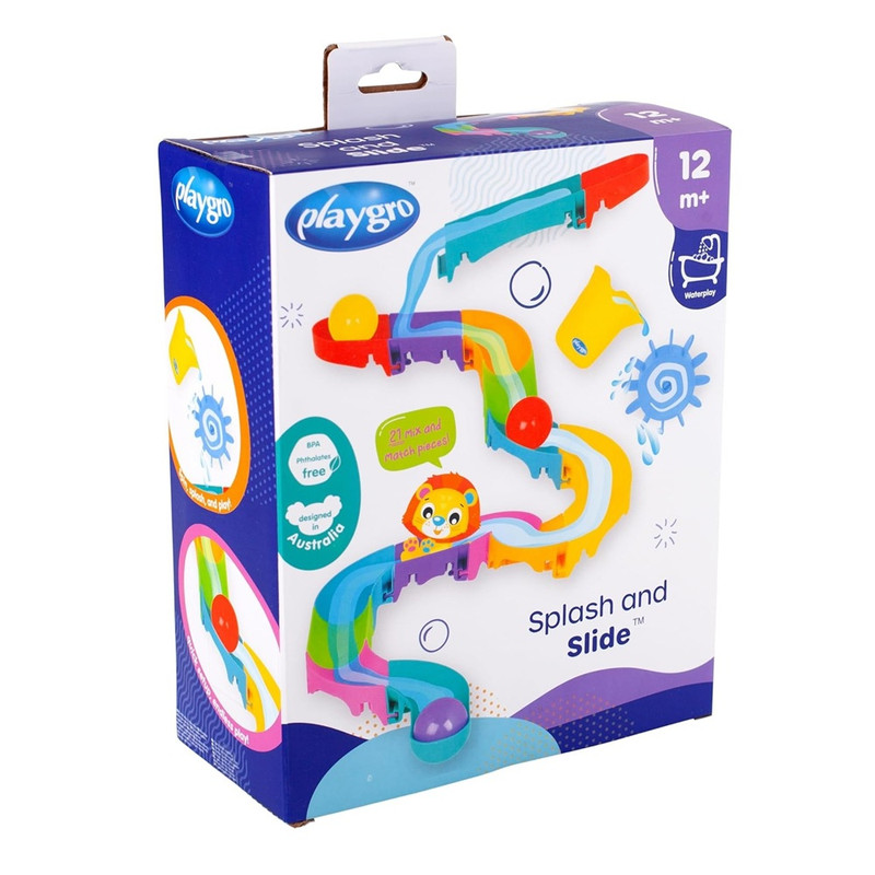 Playgro - Splash And Slide Bath Time Toy Set - Multicolor