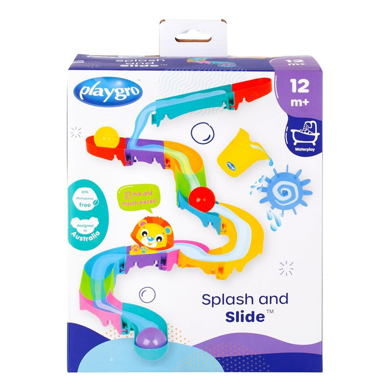 Playgro - Splash And Slide Bath Time Toy Set - Multicolor