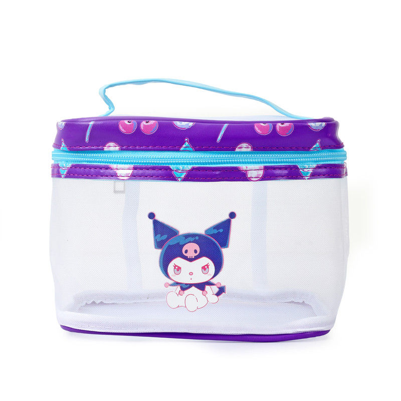 Sanrio - Kuromi Mesh Quadrate Barrel Makeup Bag