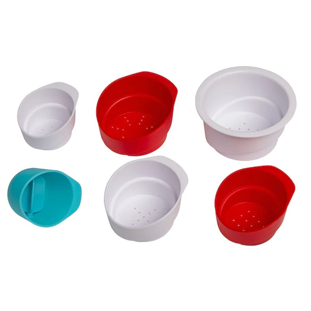 Ubbi Lighthouse Stacking Cups - Red/White/Blue - 6 Pcs