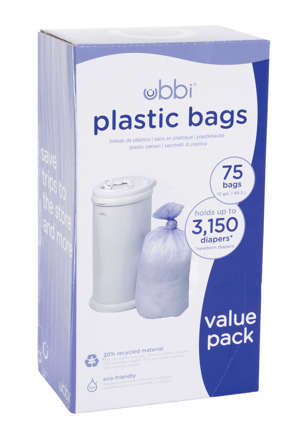 Ubbi - Plastic Bags - Periwinkle - 75 Pcs