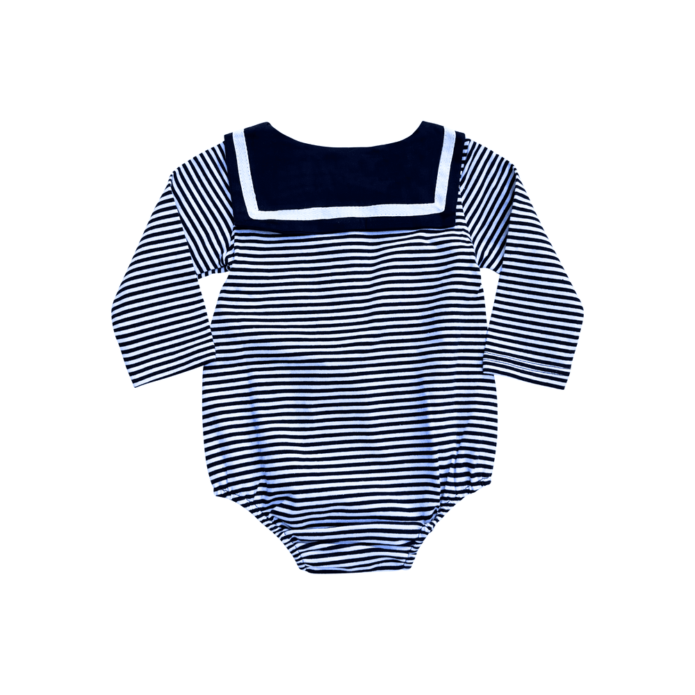 Next of Kin - Bay Sailor Stripe Long Sleeve Bodysuit - Navy
