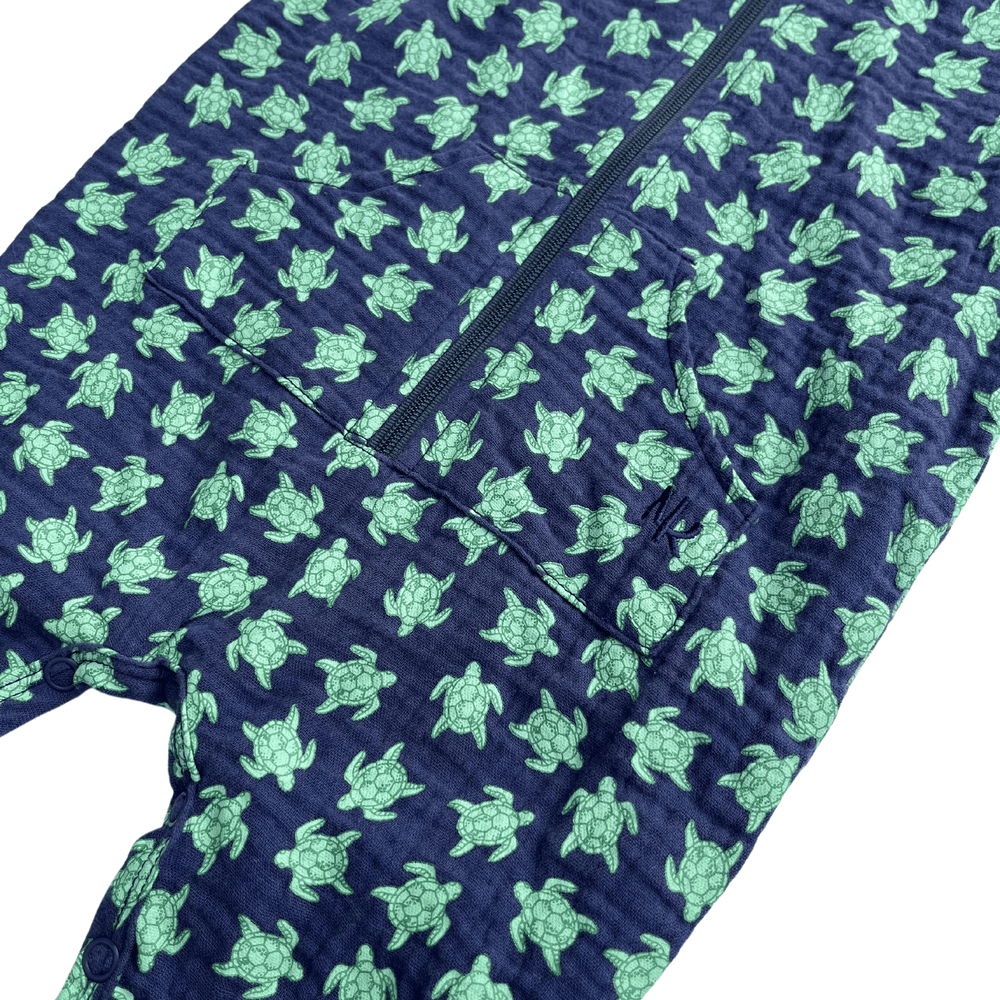Next of Kin - Orian Muslin Zippy Jumpsuit - Navy Turtle