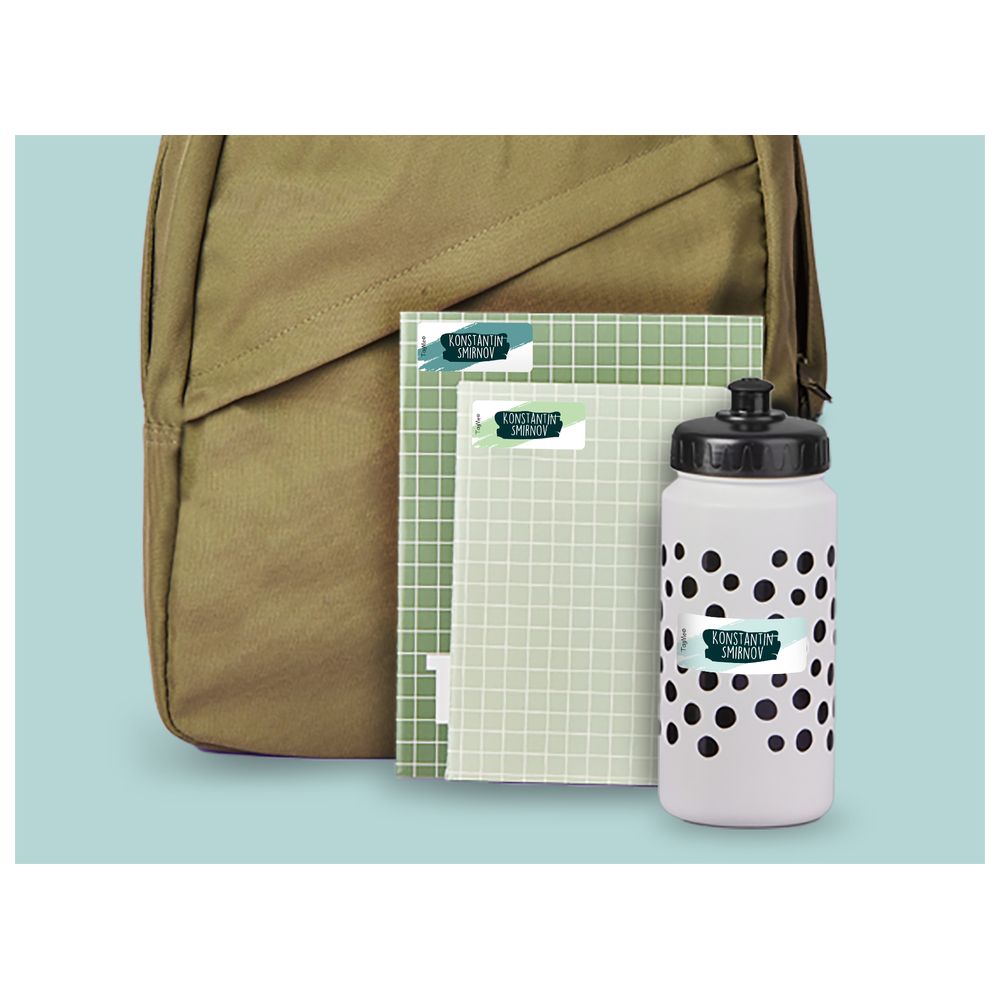 TagMe - Personalised Small Name Design Label - Brush Stroke - 48 Pcs