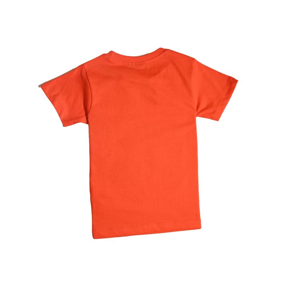 هوليوود ماجيك - طقم تي شيرت ناسا مع شورت - برتقالي وبني - قطعتين