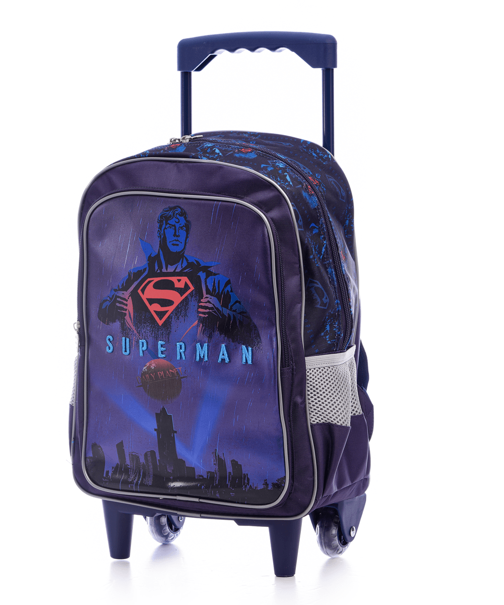 Superman - School Trolley Bag - Blue - 14-Inch/36cm