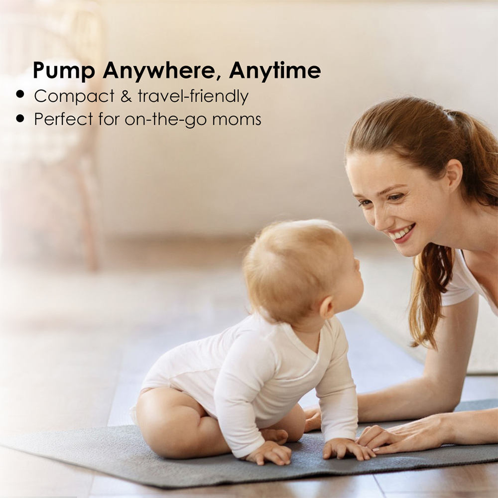 مضخة ثدي يدوية مع رضّاعة وغطاء للحلمة من كيوت آند كادل - شفافة/زرقاء