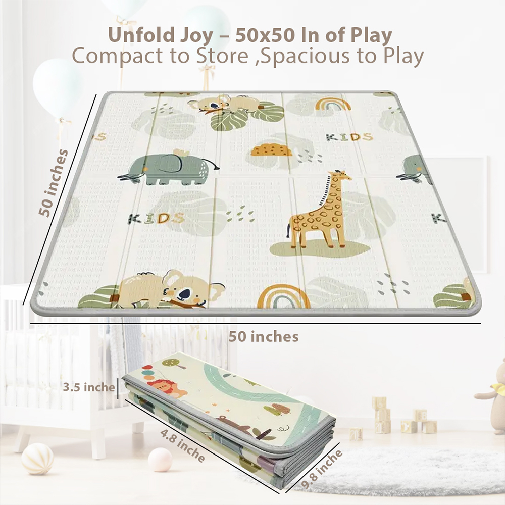 Cute N Cuddle - Baby Play Mat  – Soft Non Toxic Foam - Waterproof And Foldable Playmat For Infants And Toddlers -  200 x 180 cm