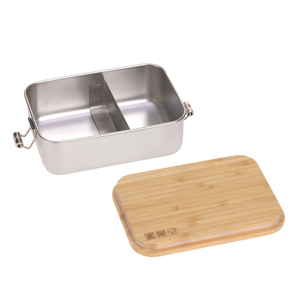 Lassig - Stainless Steel Lunch Box With Bamboo Lid - Nature - 800 ml