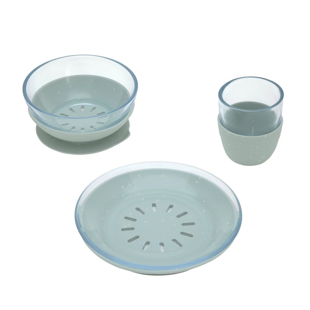 Lassig Glass & Silicone Dish Set - 3 Pcs