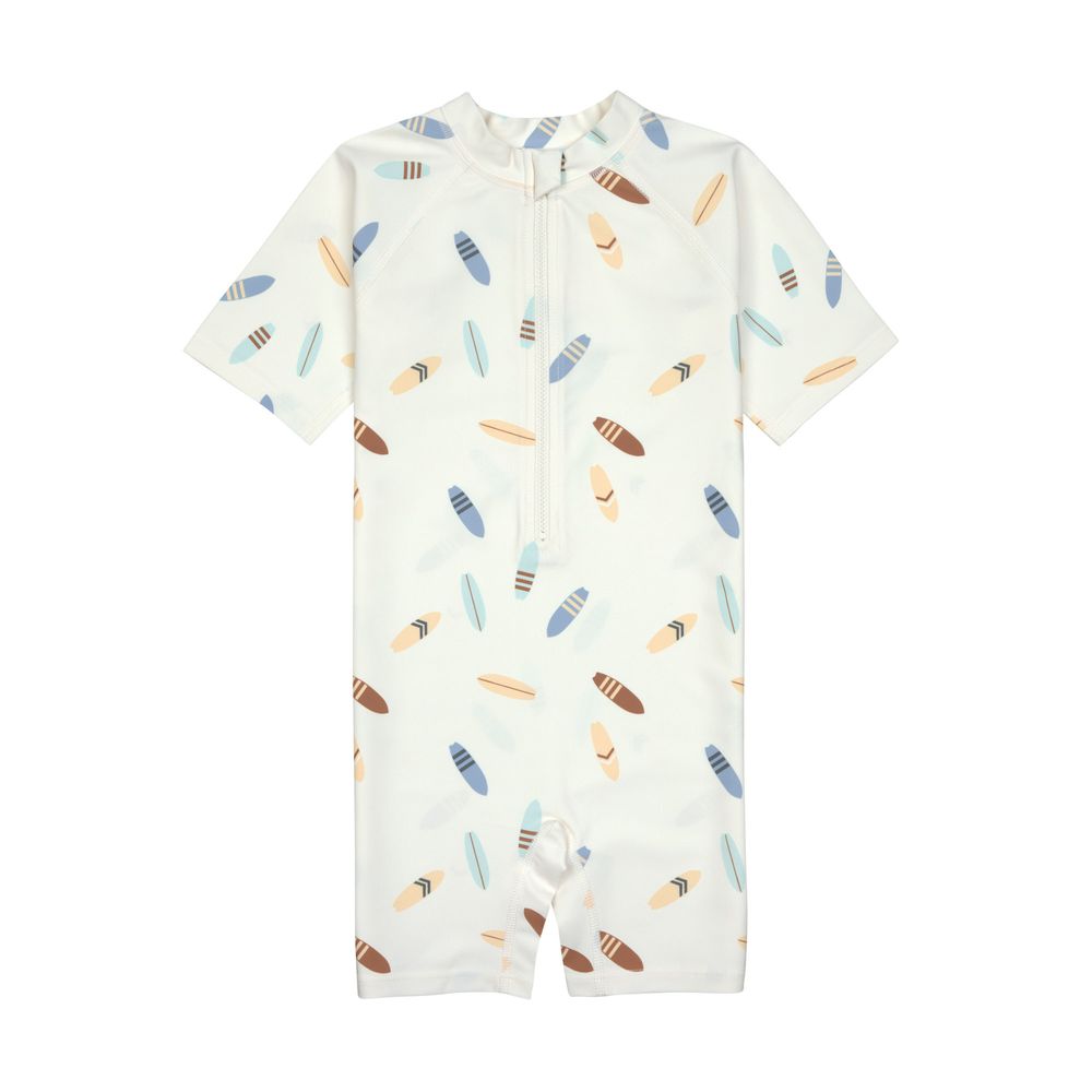 Lassig - Kids Short Sleeve Sunsuit - Surfboards Sea Salt