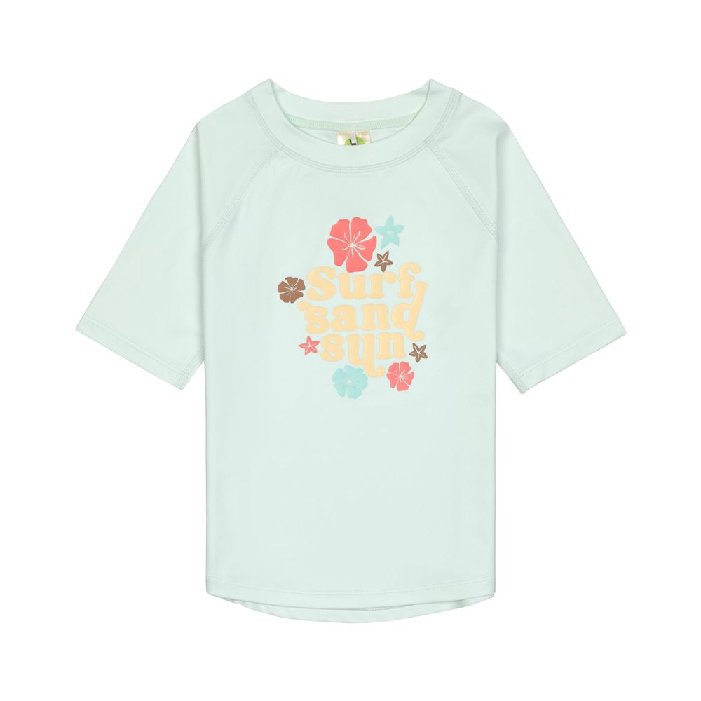 Lassig - Kids Short Sleeve Rashguard - Flowers Sea Foam