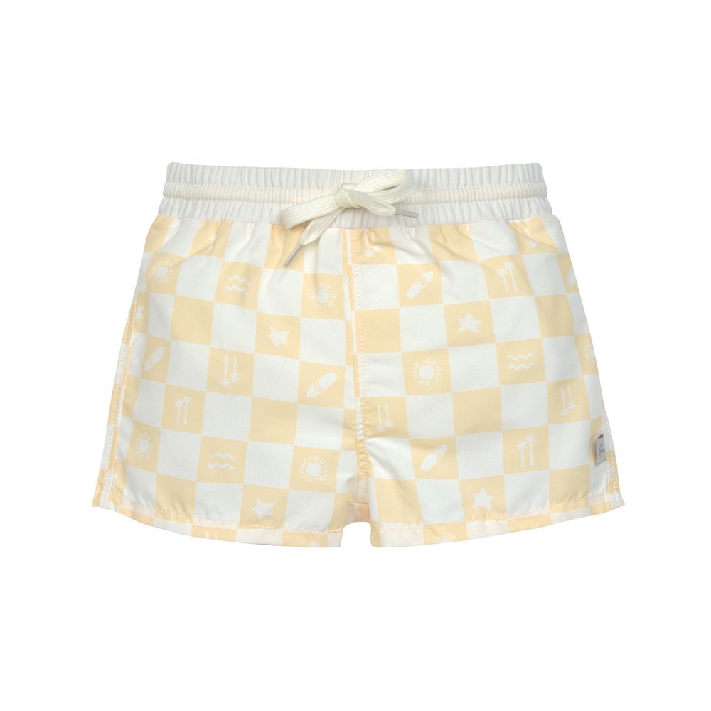 Lassig - LSF Boardie Check Printed Shorts - Vanilla/Sea Salt