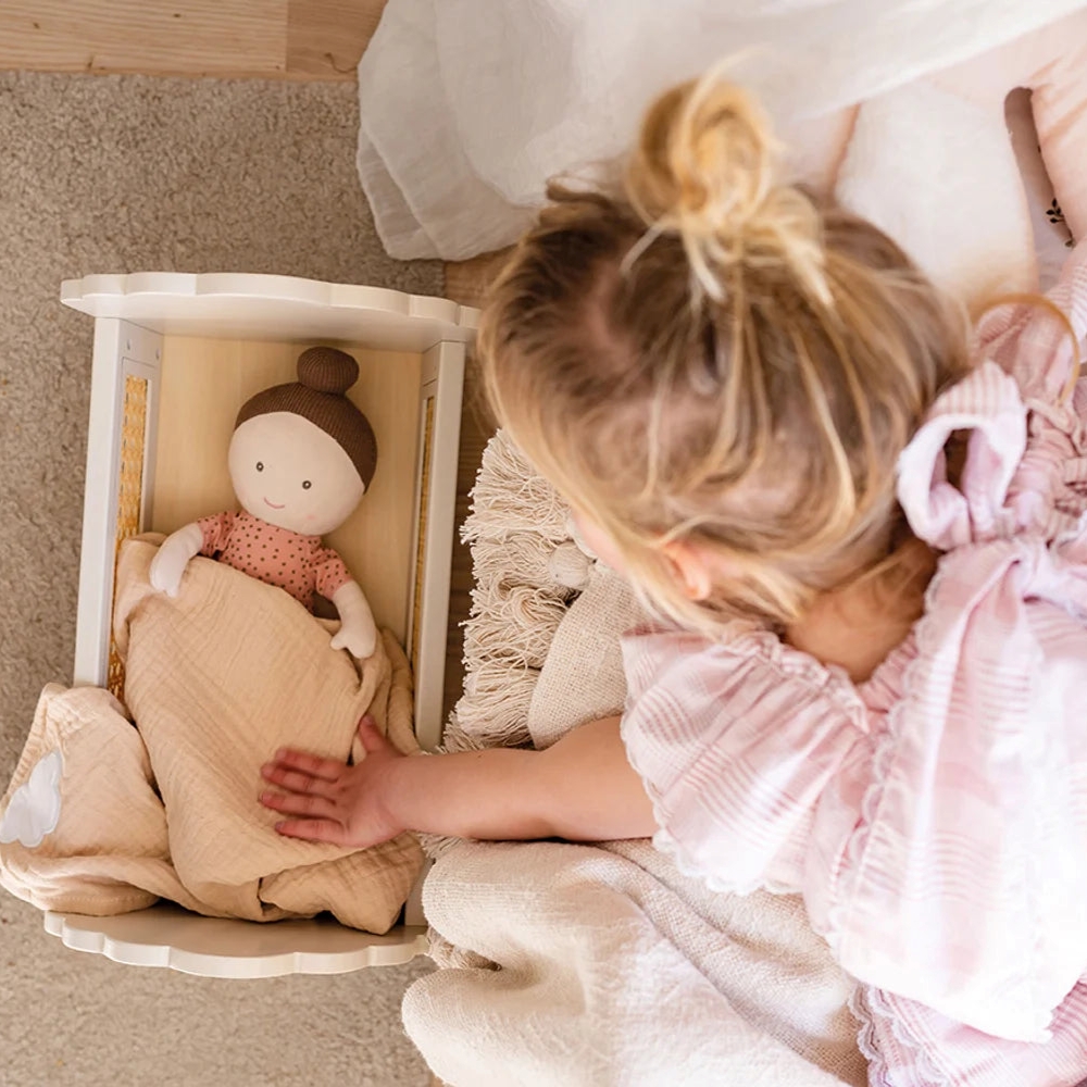 Jabadabado - Wooden Doll Cradle - Beige