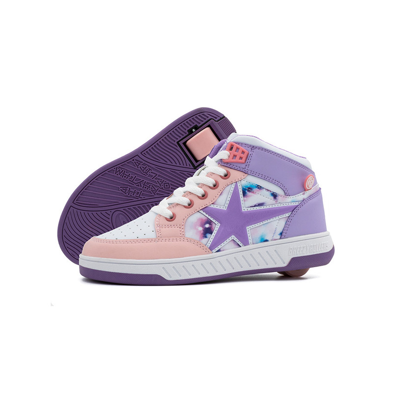 بريزي رولرز - أحذية أطفال بتصميم نجمة - بنفسجي/متعدد الألوان
