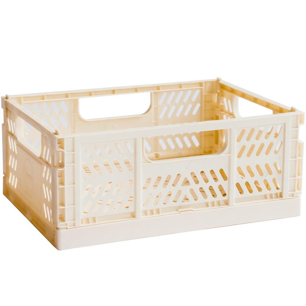 3 Sprouts - Modern Folding Crate - Medium - Cream