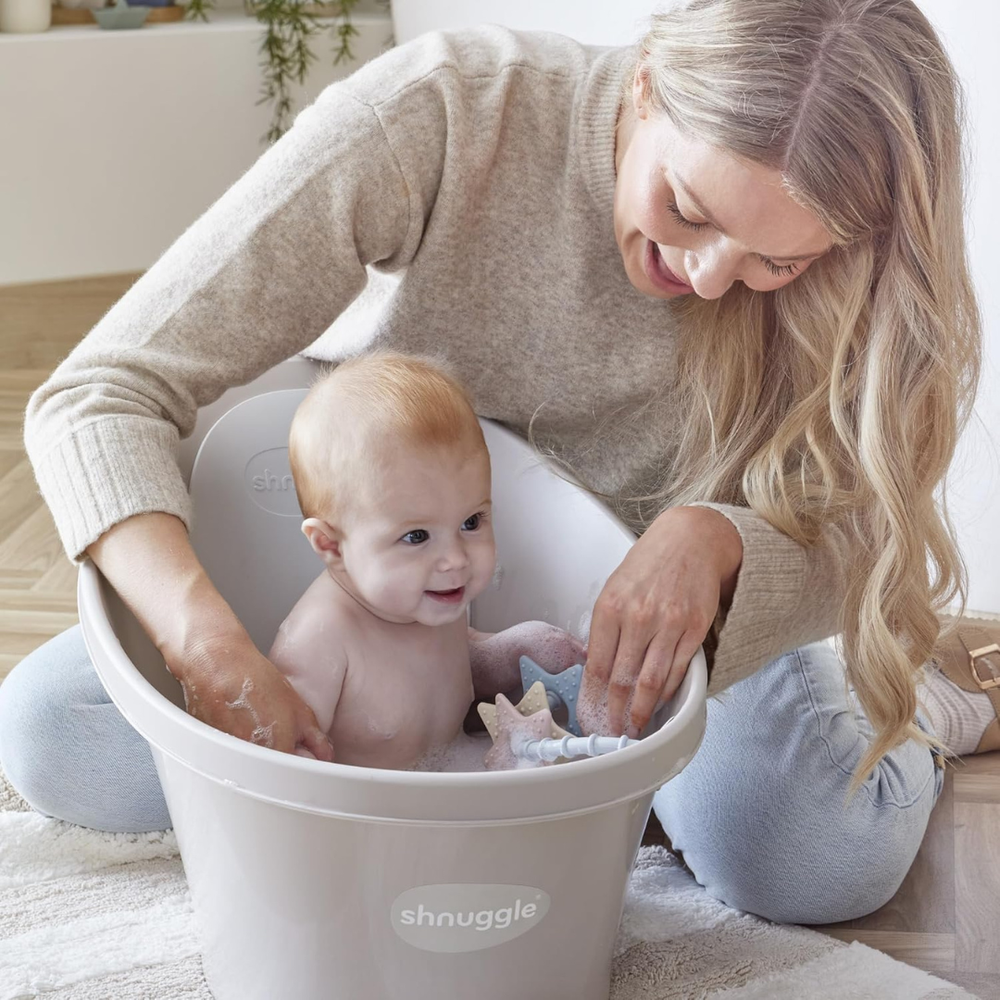 Shnuggle - Baby Bath & Rinsing Jug Bundle - Taupe - 2pc Set