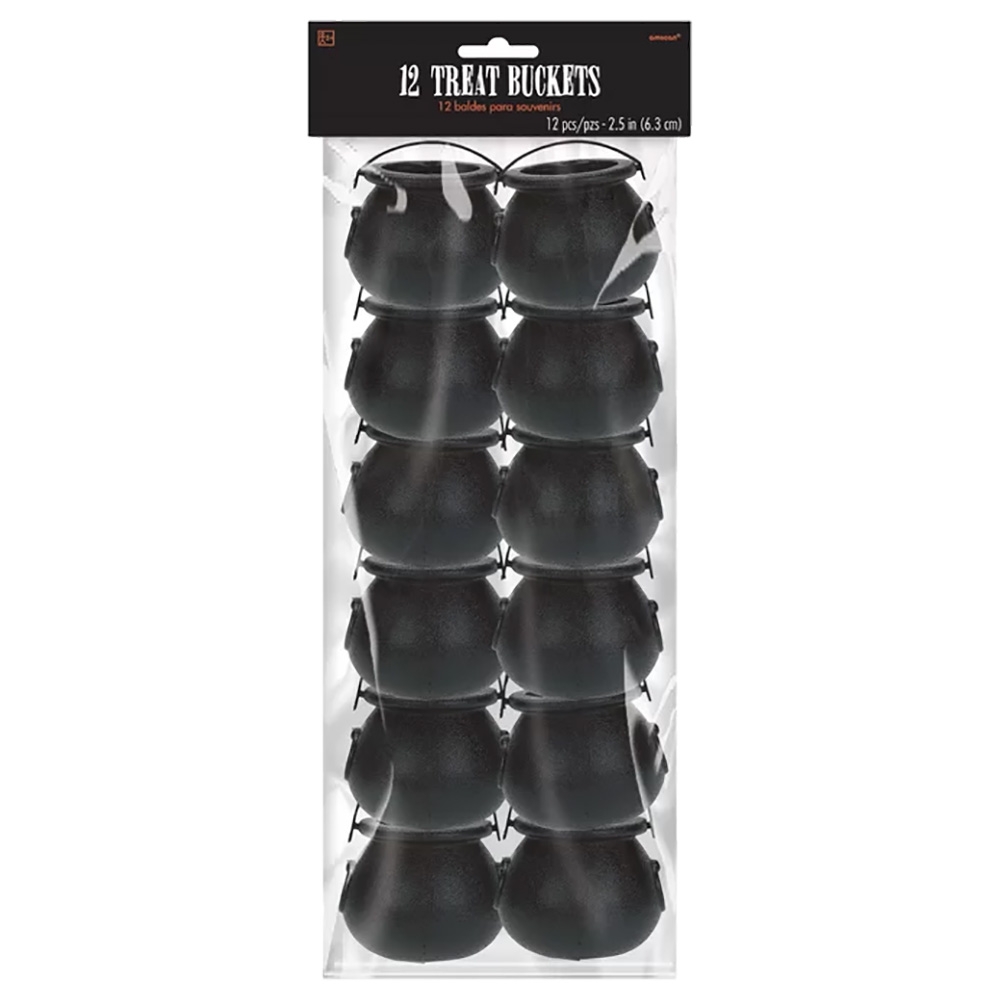 Party Centre - Treat Bucket Pack of 12- Black