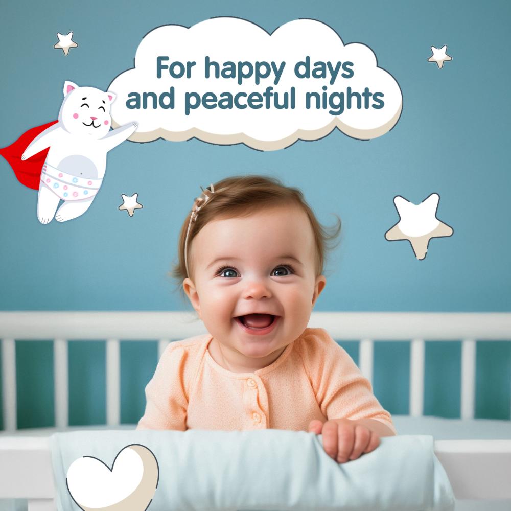 Yokosun Baby Diapers, Size 4 / L (9-13 Kg) 216 Pieces, 4 Packs