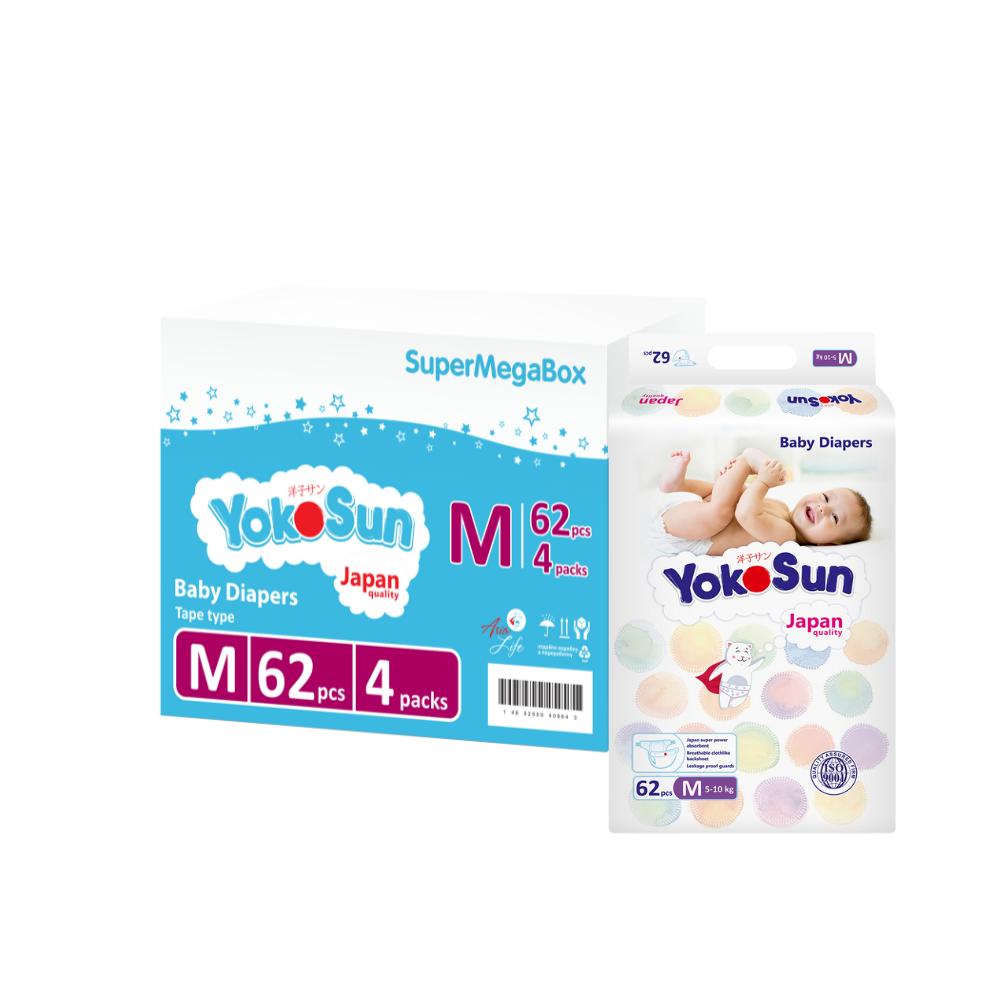 Yokosun - Baby Diapers (5-10 Kg) 248 Pieces - 4 Packs