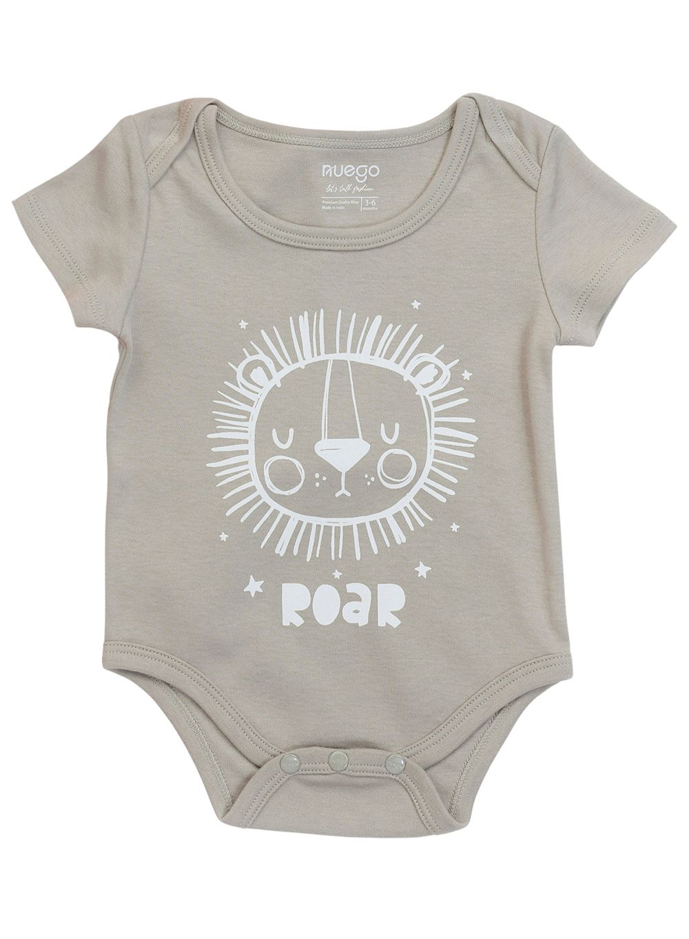 Nuego - Bodysuit/Onesies For Baby Boy - 3pc Set - Brown, White & Grey