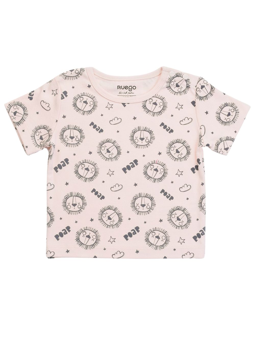 نيوجو - تي شيرت للرضيع/الطفل الصغير - مجموعة من 3 قطع - بني، وردي وأبيض