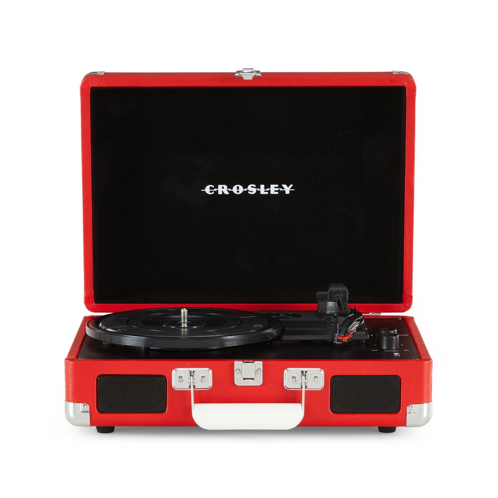Crosley - Cruiser Plus Portable Turntable With Bluetooth In/Out - Exclusive Vinyl Red