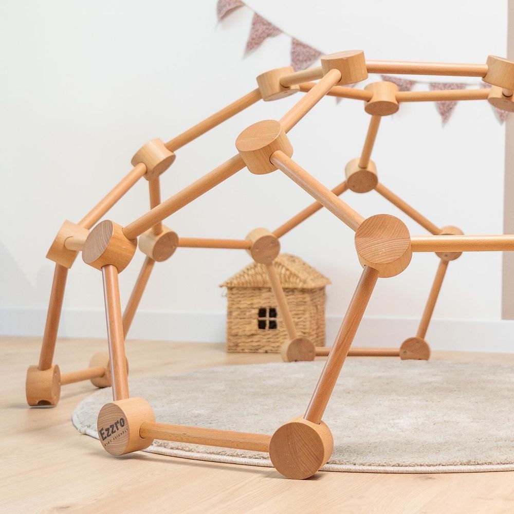 Ezzro - Climbing Wooden Pikler Dome - Natural