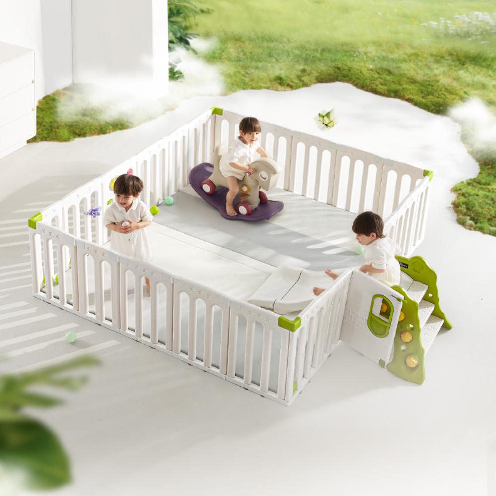 Babycare - Fairy Garden Playpen  Fence 150 x 180 cm - Cinder White