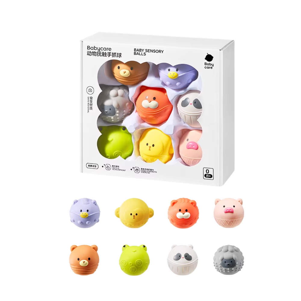 Babycare - Baby Sensory Balls - Multicolor - 8 Pcs