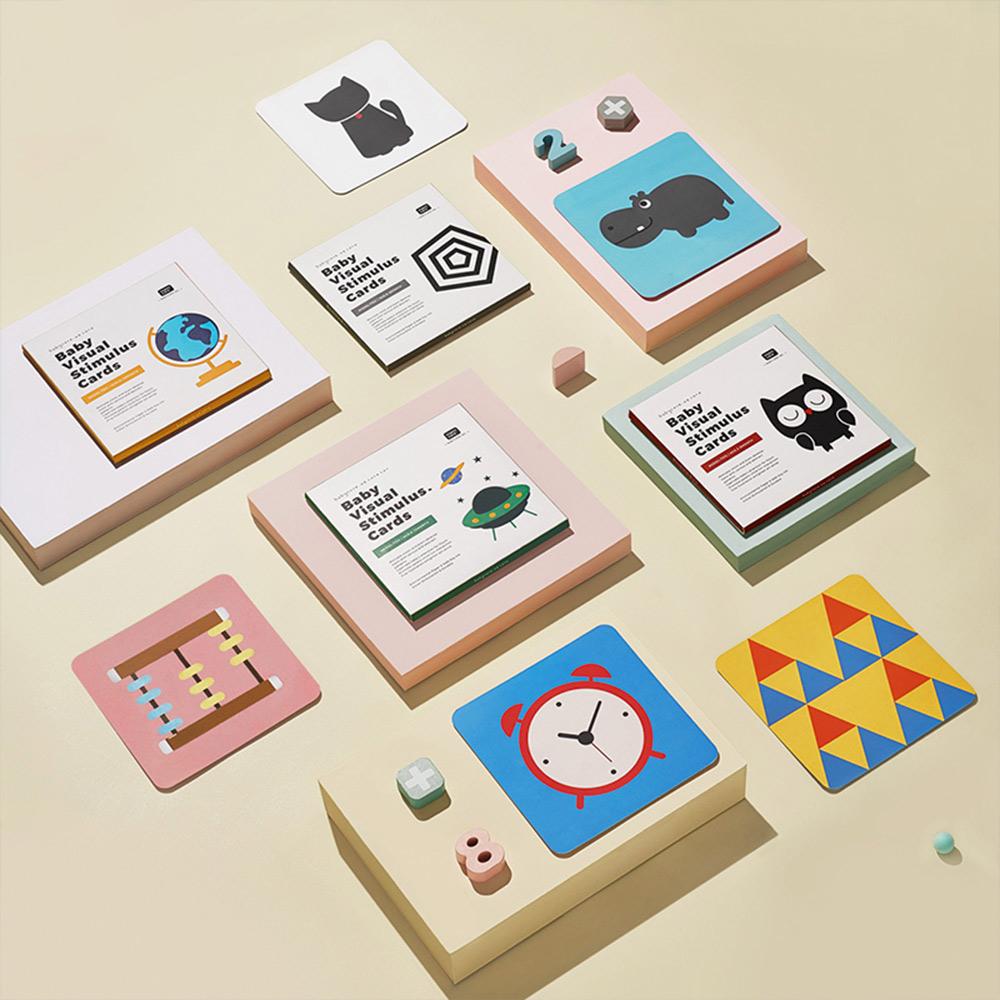 Babycare - Baby Visual Stimulus Flash Cards - Multicolor - 80 Pcs