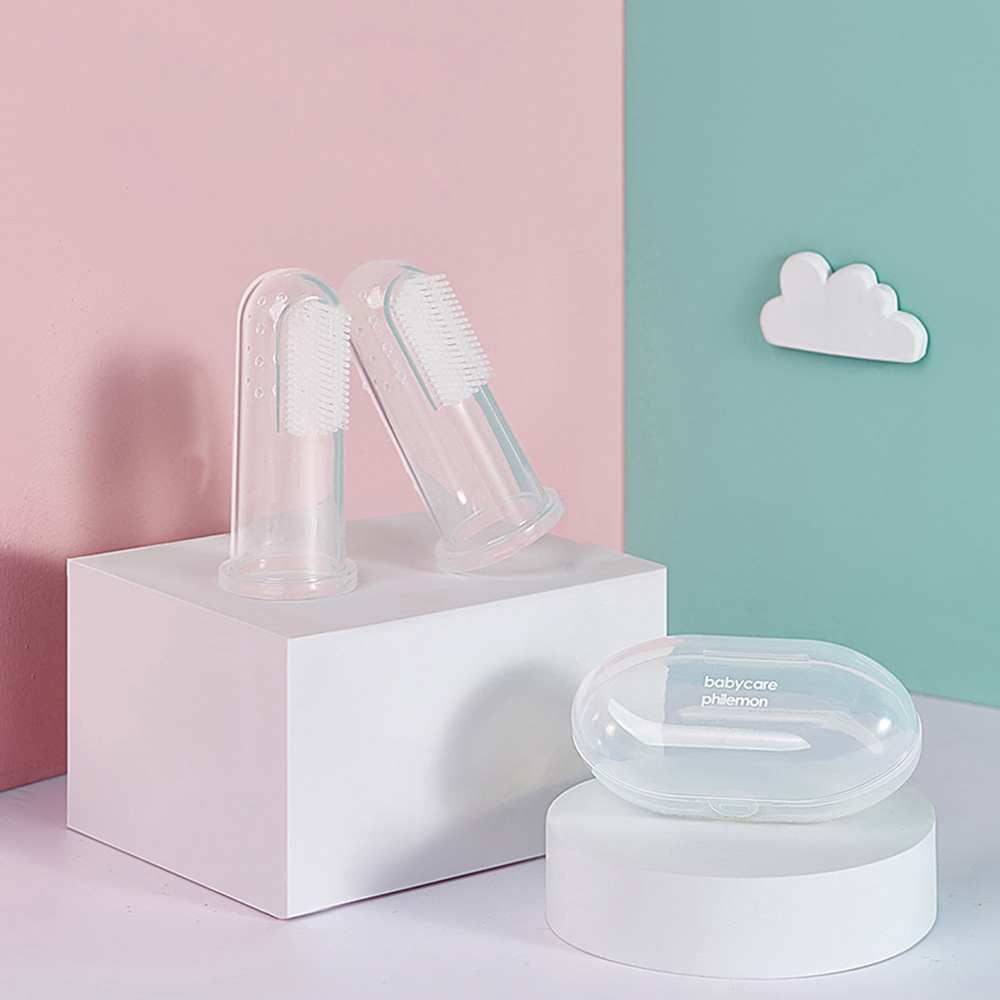 Babycare - Baby Finger Toothbrush - Clear - Pack of 2