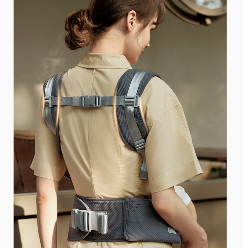 Babycare - Lightweight & Breathable Carrier With Hip Seat - Gray