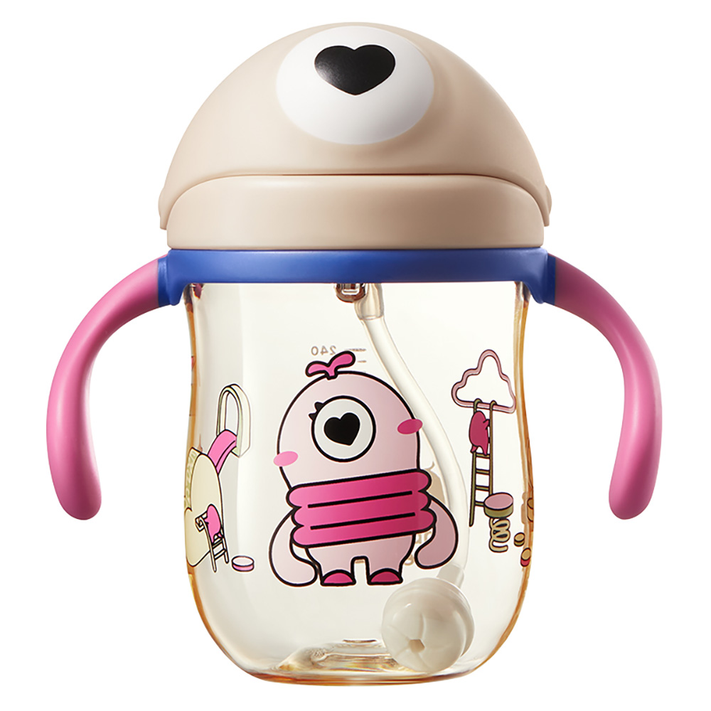 Babycare - Kids Monster Water Sippy Cup - Pink - 240ml