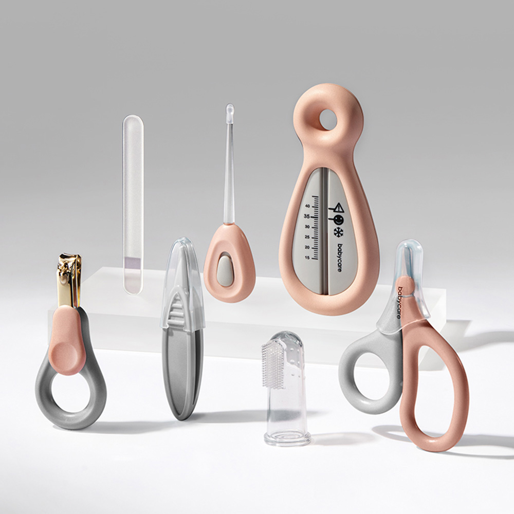 Babycare - 5-In-1 Baby Grooming Set - Cherry Pink