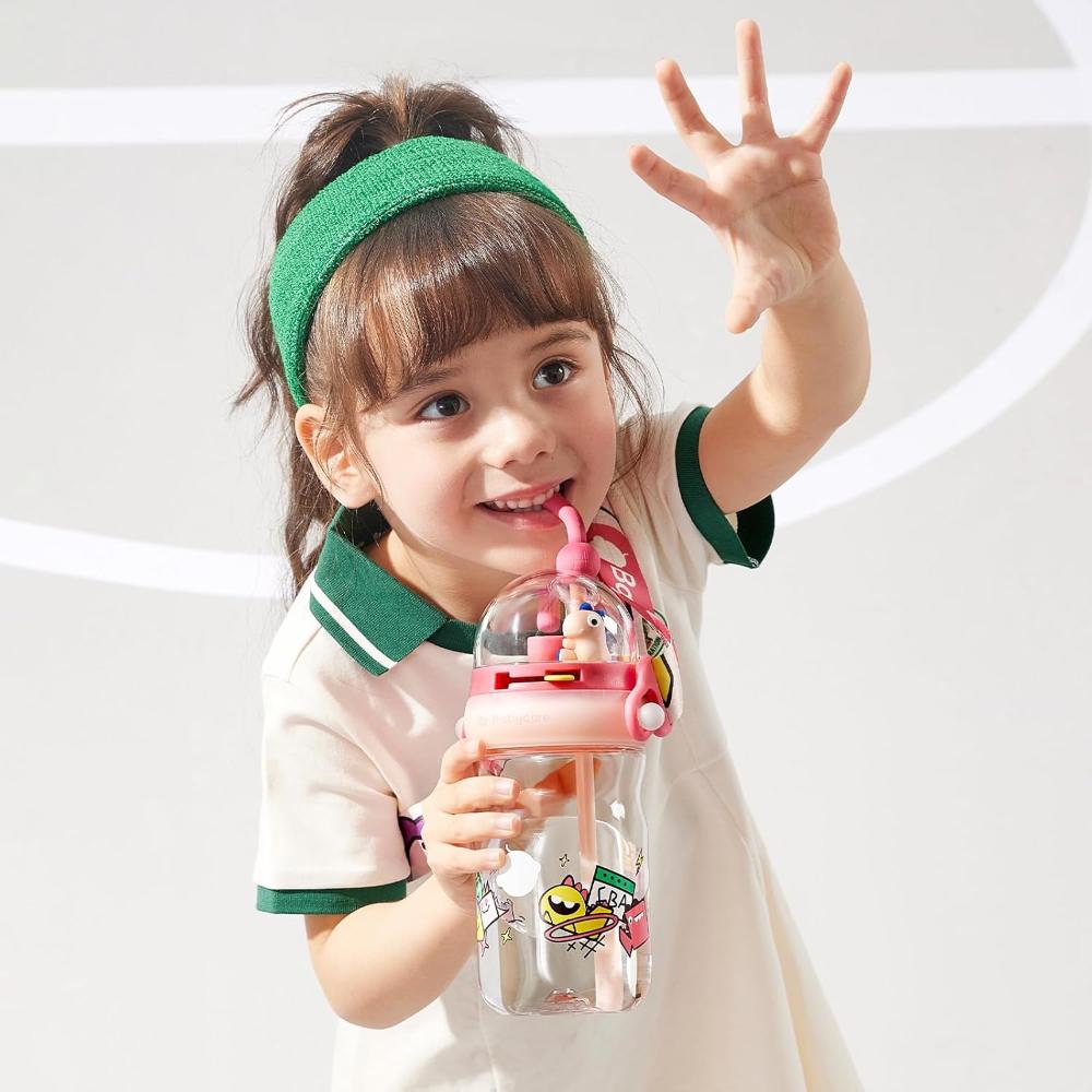 Babycare - T - Rex Shooting Game Water Bottle - Pink - 500ml