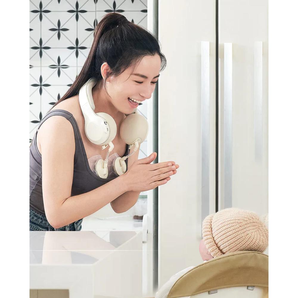 Babycare - Rechargeable Neck-Hanging Double Breast Pump Set - Beige