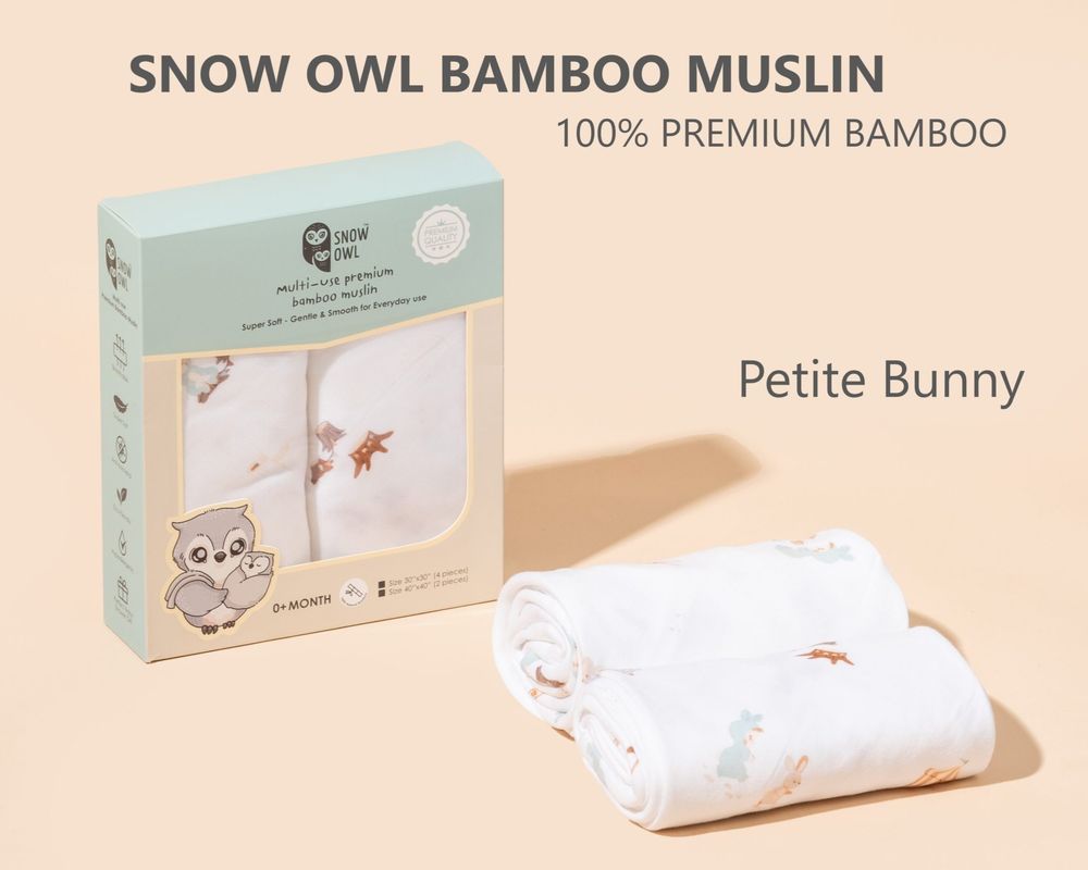 سنوا أُول - فماط شاش خيزران - الأرنب الصغير - 40x40 إنش - عدد 2